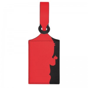 Akcesoria Damskie Longchamp LGP Travel Luggage tag Leather Czerwone | PL8235LI