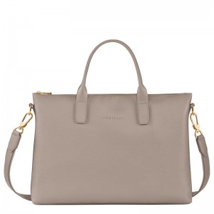 Aktówka Damskie Longchamp Le FoulonnÉ S Leather Turtledove | PL8657NW