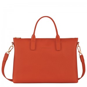 Aktówka Damskie Longchamp Le FoulonnÉ S Leather Paprika | PL8655VR