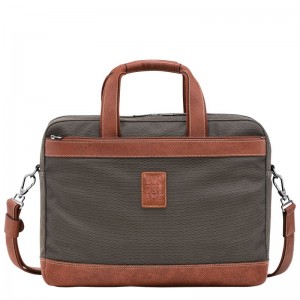 Aktówka Męskie Longchamp Boxford L Recycled canvas Brązowe | PL7639YX