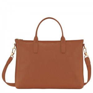 Aktówka Męskie Longchamp Le FoulonnÉ S Leather Caramel | PL7618MQ