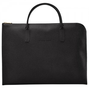 Aktówka Męskie Longchamp Le FoulonnÉ S Leather Czarne | PL7614CT