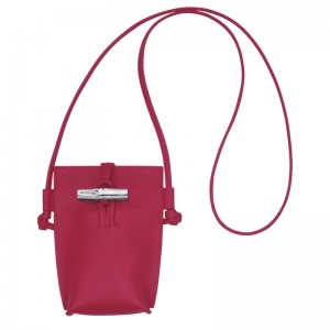 Etui Damskie Longchamp Le Roseau Leather Beetroot | PL8601XY