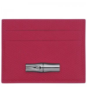 Etui na Karty Damskie Longchamp Le Roseau Leather Beetroot | PL8485OK