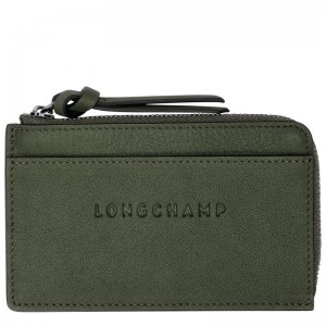 Etui na Karty Męskie Longchamp 3D Leather Khaki | PL7382EB