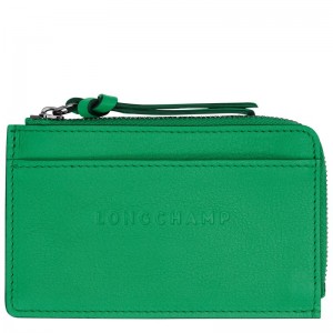 Etui na Karty Męskie Longchamp 3D Leather Zielone | PL7381RV