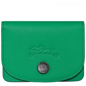 Etui na Karty Męskie Longchamp Le Pliage Xtra Leather Zielone | PL7371FD