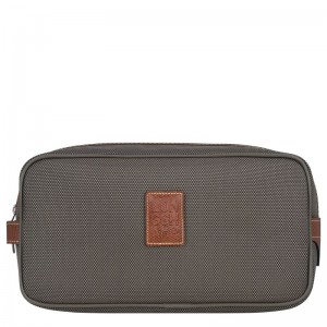 Kosmetyczki Damskie Longchamp Boxford Recycled canvas Brązowe | PL8213RV