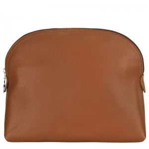 Kosmetyczki Damskie Longchamp Le FoulonnÉ Leather Caramel | PL8208OK