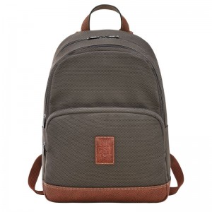 Plecaki Męskie Longchamp Boxford Recycled canvas Brązowe | PL7553DF