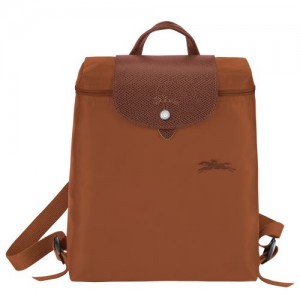 Plecaki Męskie Longchamp Le Pliage Green M Recycled canvas Cognac | PL7540QM