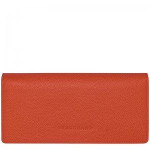 Portfele Damskie Longchamp Le FoulonnÉ Continental Leather Paprika | PL8578EB