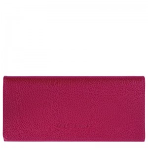 Portfele Damskie Longchamp Le FoulonnÉ Continental Leather Beetroot | PL8556NW