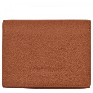 Portfele Damskie Longchamp Le FoulonnÉ Leather Caramel | PL8573IL