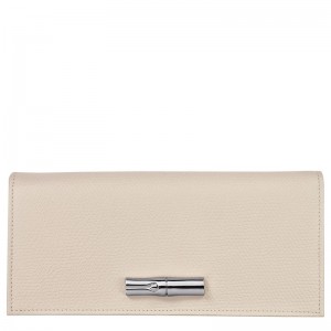 Portfele Damskie Longchamp Le Roseau Flap Leather Paper | PL8549XY