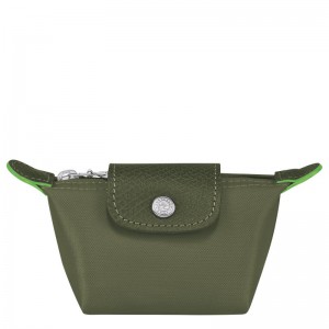 Portmonetki Damskie Longchamp Le Pliage Green Recycled canvas Forest | PL8537OK