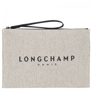 Pouches Damskie Longchamp Essential Canvas Ecru | PL8714VR