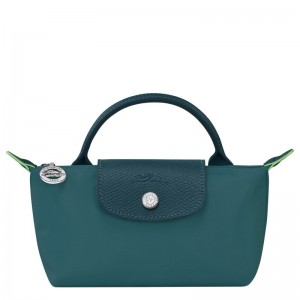 Pouches Damskie Longchamp Le Pliage Green with handle Recycled canvas Paw | PL8454VR