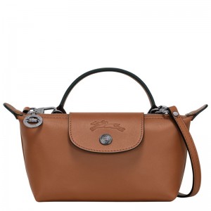 Pouches Damskie Longchamp Le Pliage Xtra XS Leather Cognac | PL8399MQ