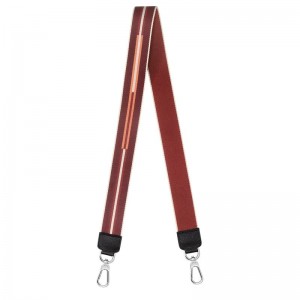 Shoulder Straps Męskie Longchamp Rayures Shoulder strap Canvas Chestnut | PL7043VR