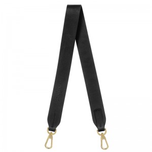 Shoulder Straps Męskie Longchamp Shoulder strap Leather Czarne | PL7048NW