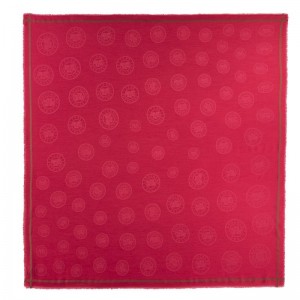 Stoles Damskie Longchamp La MÉdaille Shawl Cotton blend Magenta | PL8079LI