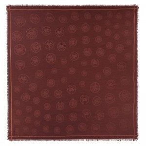 Stoles Męskie Longchamp La MÉdaille Shawl Cotton blend Bordowe | PL7056JP