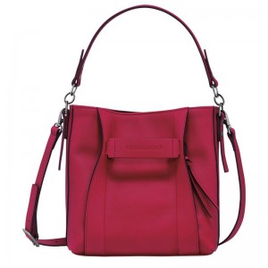 Torba Crossbody Damskie Longchamp 3D S Leather Magenta | PL8974VR