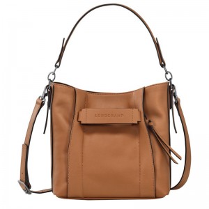 Torba Crossbody Damskie Longchamp 3D S Leather Natural | PL8971MQ