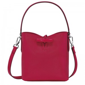 Torba Crossbody Damskie Longchamp Le Roseau XS Bucket Leather Magenta | PL8994EB