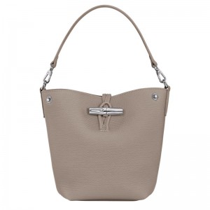 Torba Crossbody Damskie Longchamp Le Roseau XS Bucket Leather Clay | PL8959GS