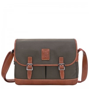 Torba Crossbody Męskie Longchamp Boxford L Recycled canvas Brązowe | PL7584OK