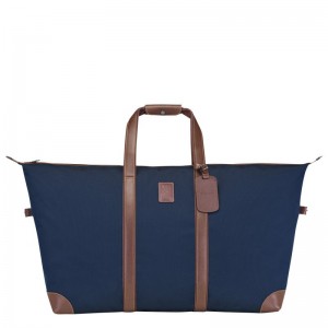 Torby Podróżne Męskie Longchamp Boxford L Recycled canvas Niebieskie | PL7235UZ