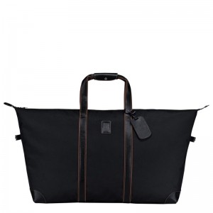 Torby Podróżne Męskie Longchamp Boxford L Recycled canvas Czarne | PL7233TC