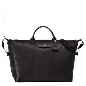 Torby Podróżne Męskie Longchamp Le FoulonnÉ M Leather Czarne | PL7232RV