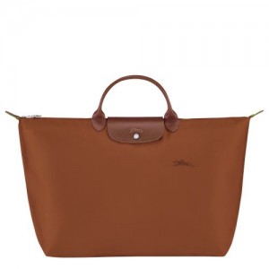 Torby Podróżne Męskie Longchamp Le Pliage Green S Recycled canvas Cognac | PL7197XY