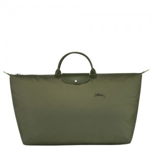 Torby Podróżne Męskie Longchamp Le Pliage Green M Recycled canvas Forest | PL7190FD