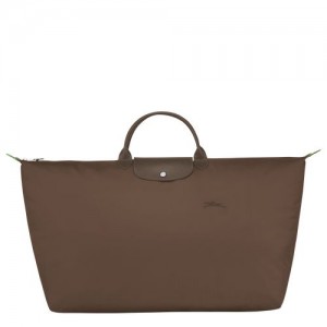 Torby Podróżne Męskie Longchamp Le Pliage Green M Recycled canvas Terra | PL7188SG