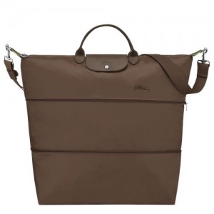 Torby Podróżne Męskie Longchamp Le Pliage Green expandable Recycled canvas Terra | PL7180RV