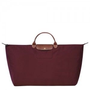 Torby Podróżne Męskie Longchamp Le Pliage Original M Recycled canvas Bordowe | PL7207CT