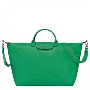 Torby Podróżne Męskie Longchamp Le Pliage Xtra S Leather Zielone | PL7226EB