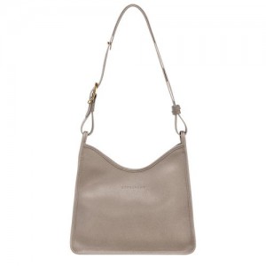 Torby Przez Ramię Damskie Longchamp Le FoulonnÉ M Hobo Leather Turtledove | PL8826GS