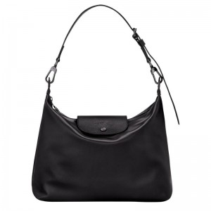 Torby Przez Ramię Damskie Longchamp Le Pliage Xtra M Hobo Leather Czarne | PL8882AH