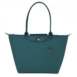 Torby Przez Ramię Damskie Longchamp Le Pliage Green L Tote Recycled canvas Paw | PL8812BE