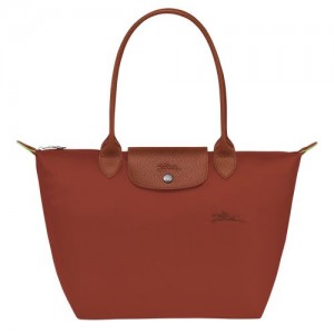 Torby Przez Ramię Damskie Longchamp Le Pliage Green M Tote Recycled canvas Chestnut | PL8810CT