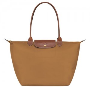 Torby Przez Ramię Damskie Longchamp Le Pliage Original L Tote Recycled canvas Fawn | PL8801DF