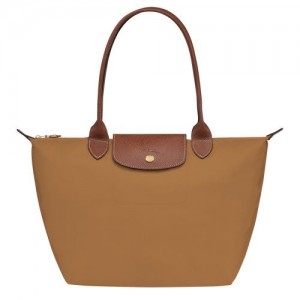 Torby Przez Ramię Damskie Longchamp Le Pliage Original M Tote Recycled canvas Fawn | PL8794YX