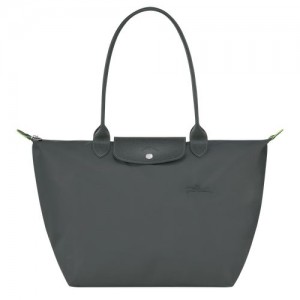 Torby Przez Ramię Damskie Longchamp Le Pliage Green L Tote Recycled canvas Graphite | PL8788QM