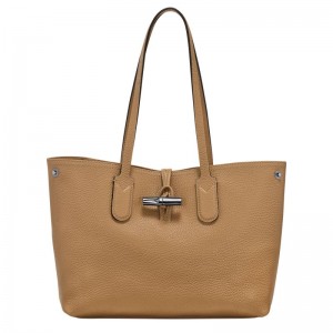 Torby Przez Ramię Damskie Longchamp Le Roseau Essential M Tote Leather Fawn | PL8862CT