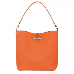 Torby Przez Ramię Damskie Longchamp Le Roseau M Shoulder Leather Pomarańczowe | PL8848IL